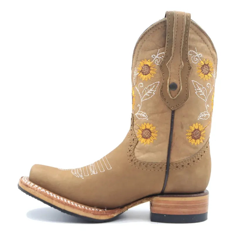 Botas Vaqueras Niña Girasol Rodeo Tronco Viejo