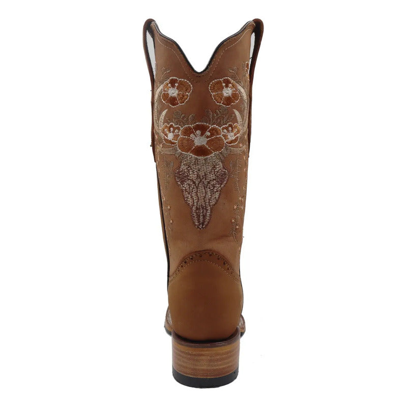 Botas Mujer Vaqueras Toro Bordado Horma Rodeo Tronco Viejo