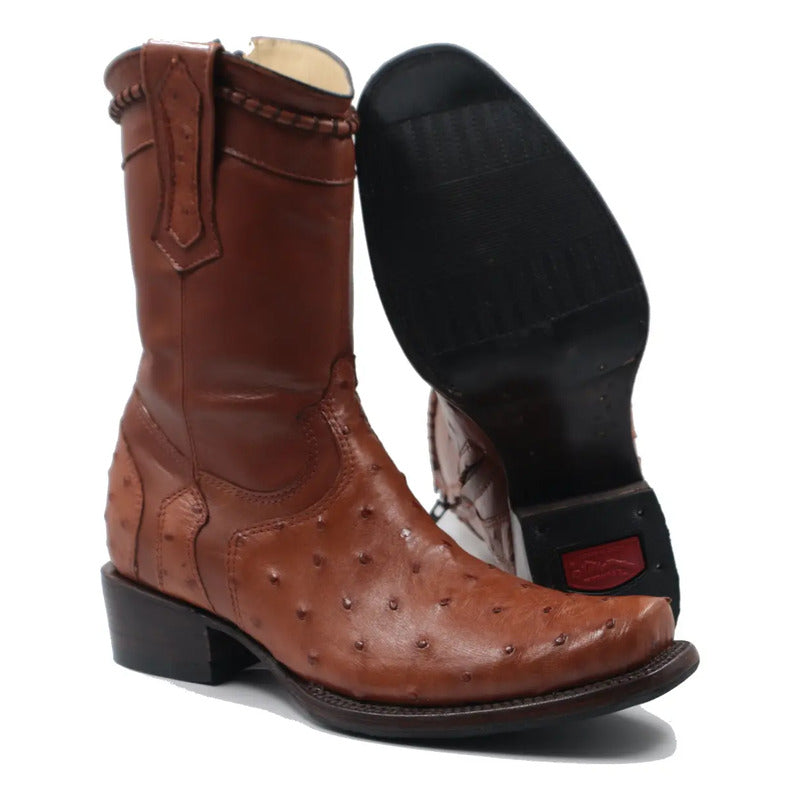 Botas Vaqueras Piel Avestruz Original Horma Dubai