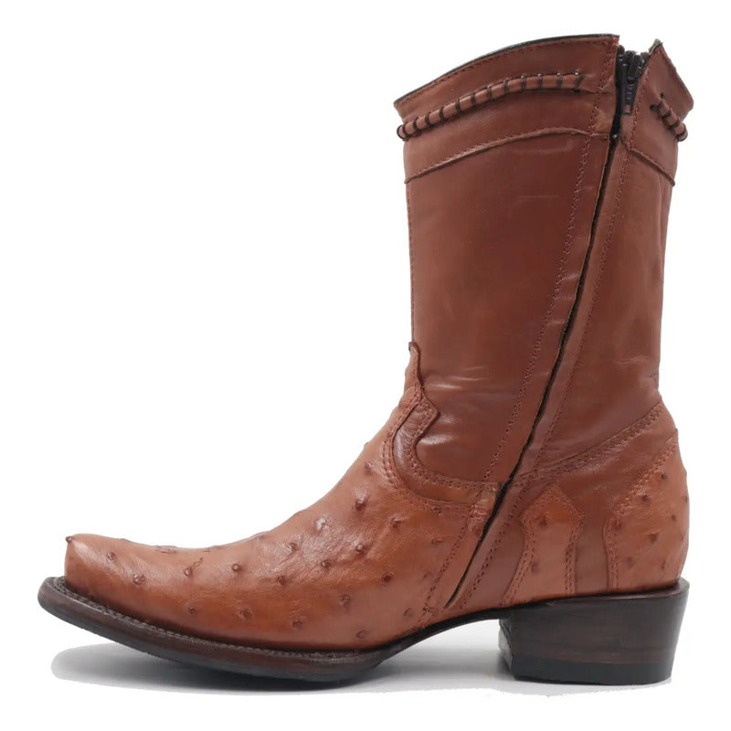 Botas Vaqueras Piel Avestruz Original Horma Dubai