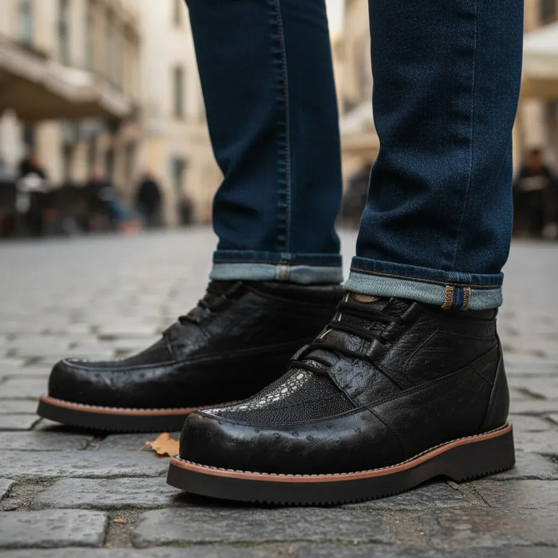 Zapatos Piel De Avestruz Y Mantarraya Original Superligeros