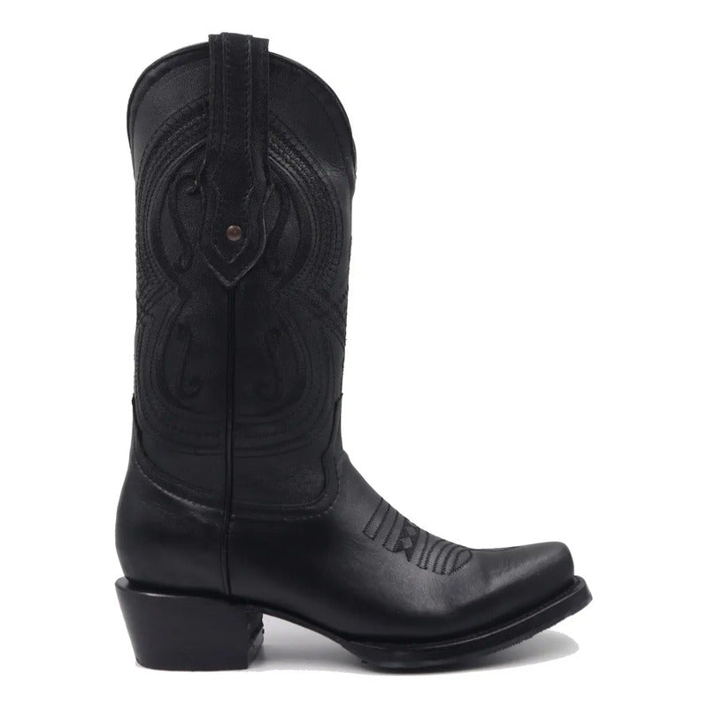 Botas Tronco Viejo Puntal Negras Para Mujer Tacón