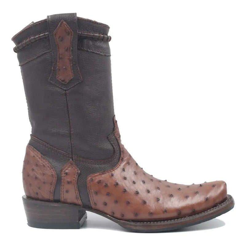 Botas Vaqueras Piel Avestruz Original Horma Dubai