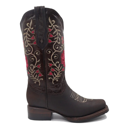 Botas Vaqueras Mujer Girasoles Rosas Rodeo Tronco Viejo