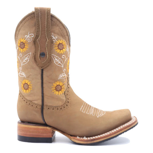 Botas Vaqueras Niña Girasol Rodeo Tronco Viejo