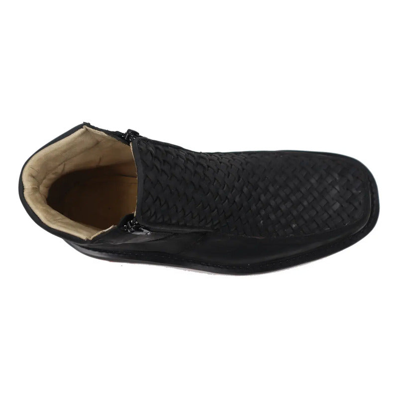 Botines Hombre Doble Cierre Piel Res Petatillo Tronco Viejo